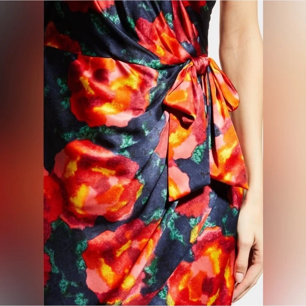 Cinq à Sept Red and Pink Floral Mini Dress - Picture 5 of 13